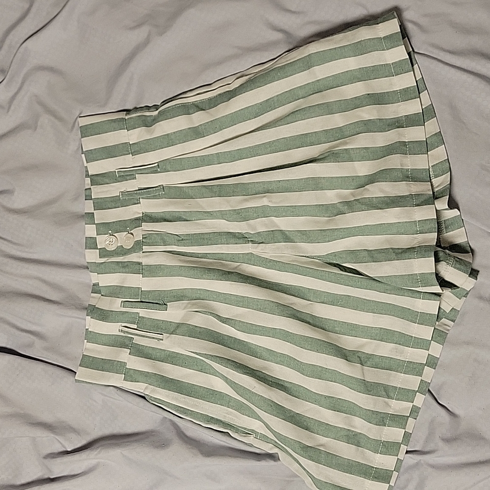 Vintage Linen Lux high waisted striped shorts